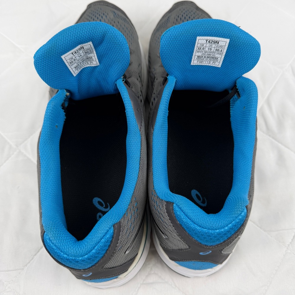 ASICS Gel Storm 2 Mens 15 Gray Blue Running Shoes Athletic Sneakers T429N - Picture 11 of 16